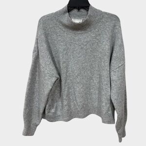 H&M Gray Turtleneck Sweater with Ribbed Trim Size XL